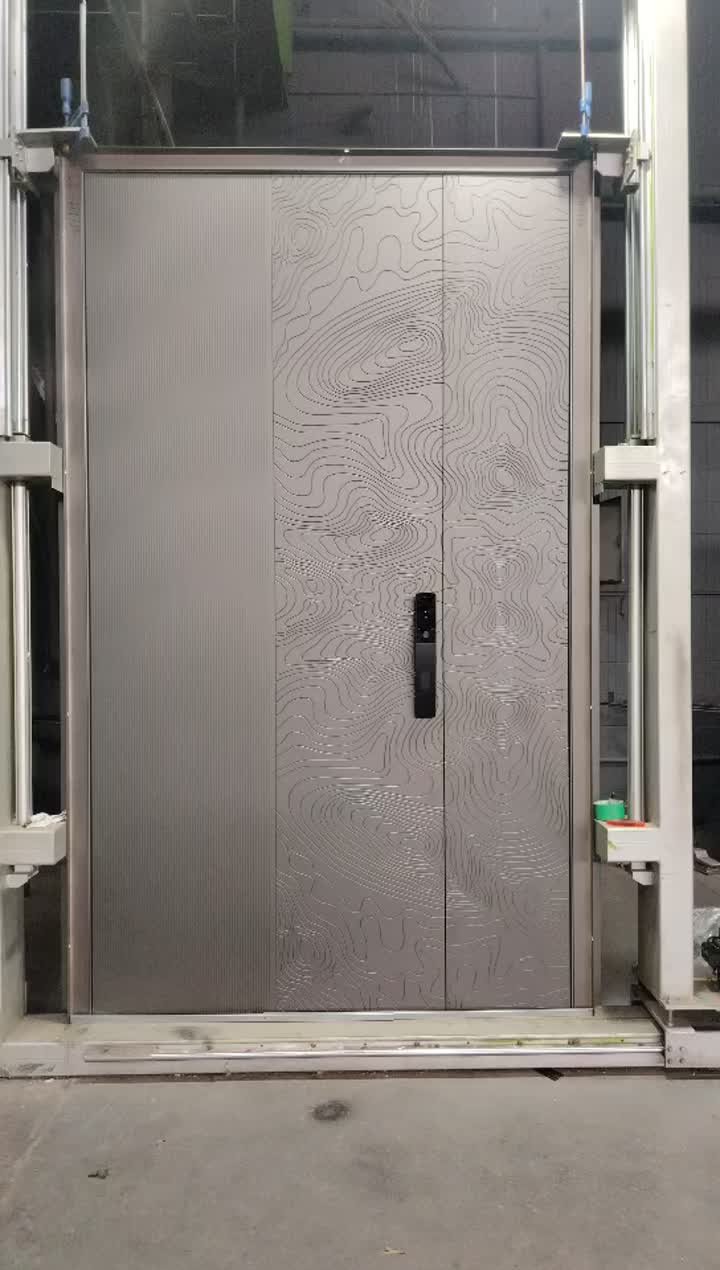 aluminum entry video villa door luxury armored door grey high quality new design 