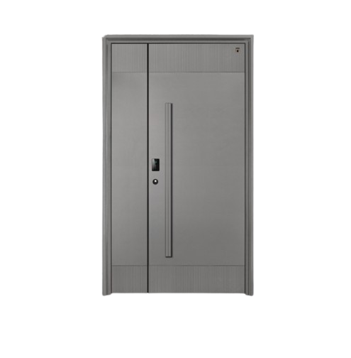 Modern rhythm gray aluminum luxury entrance door