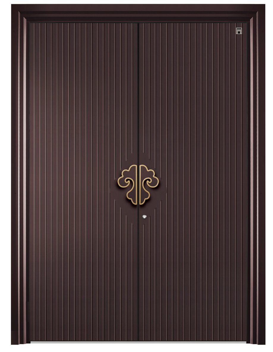 Aluminum alloy wooden security door for personal residence
