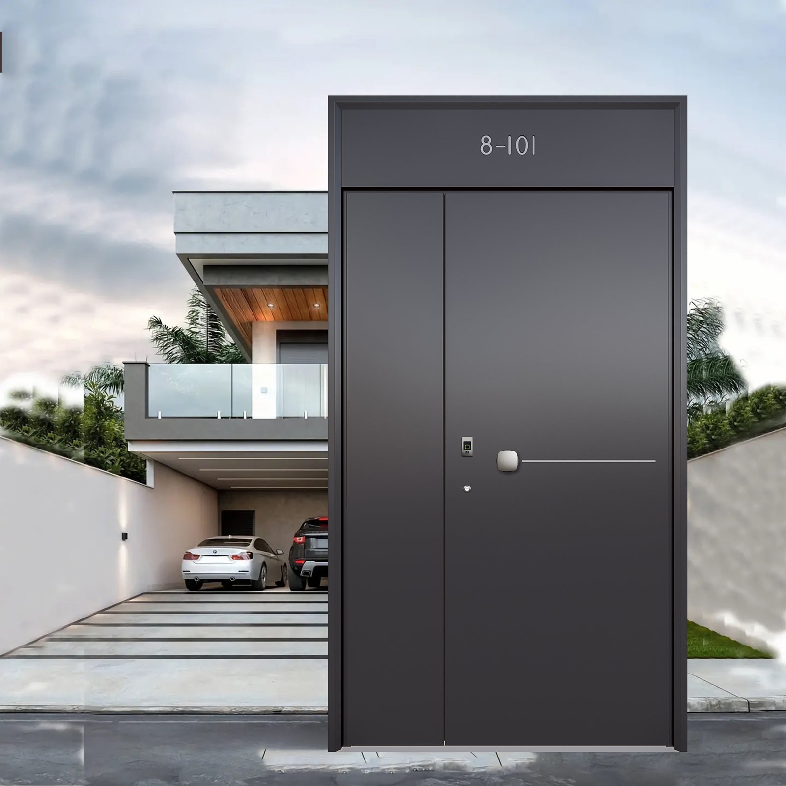 High security aluminum security door