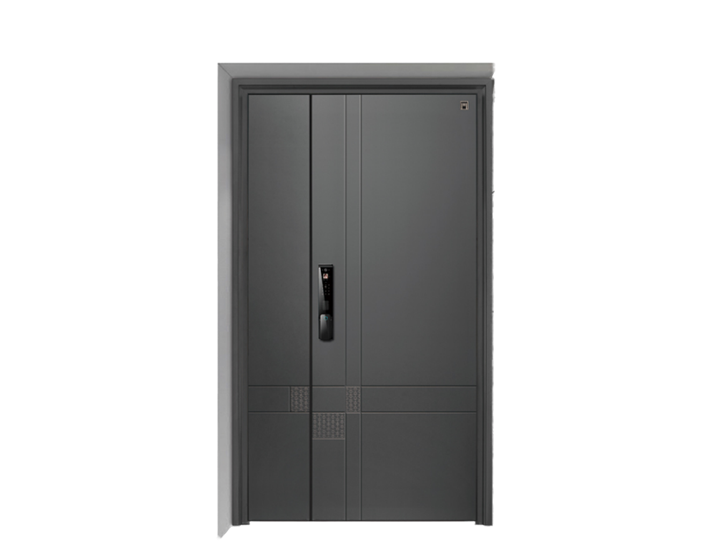 Modern simple dark gray auminum door
