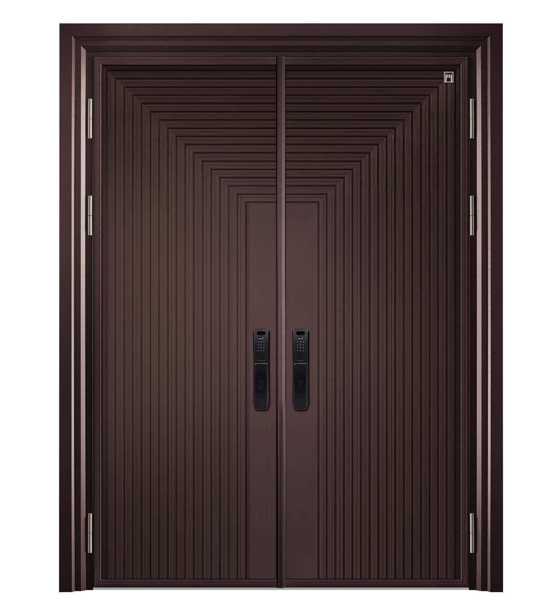 Modern brown anti-theft and fireproof entrance door