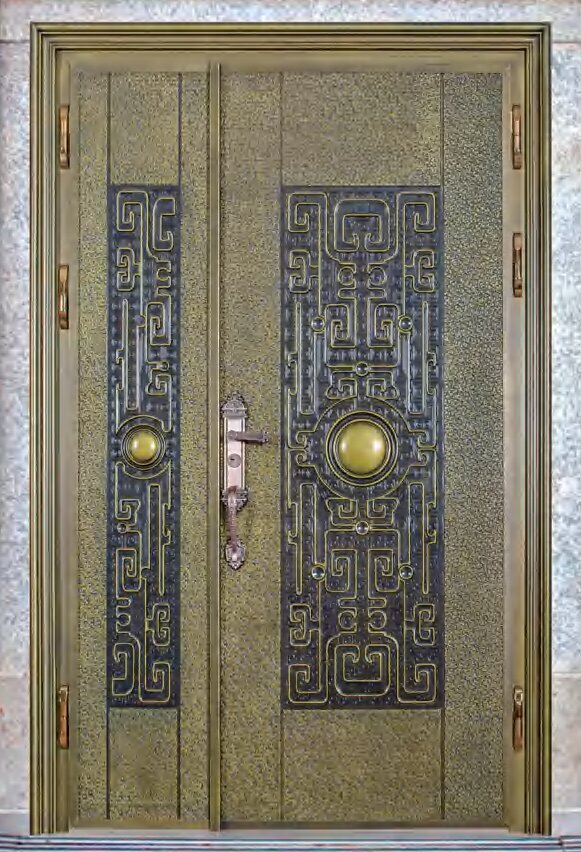 Aluminum retro anti-theft and windproof entrance door