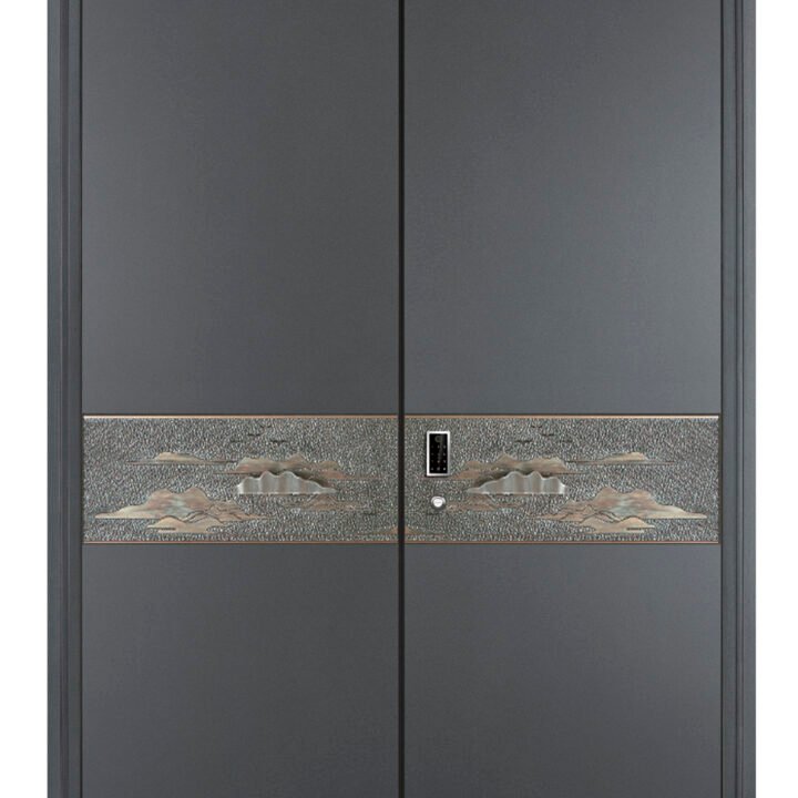 Aluminum alloy silver gray entrance door
