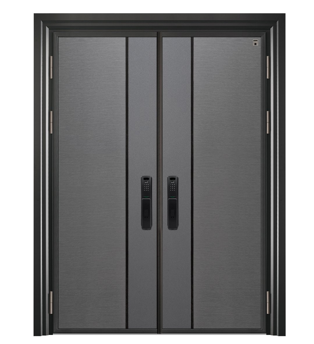 Villa aluminum minimalist black fingerprint lock front door
