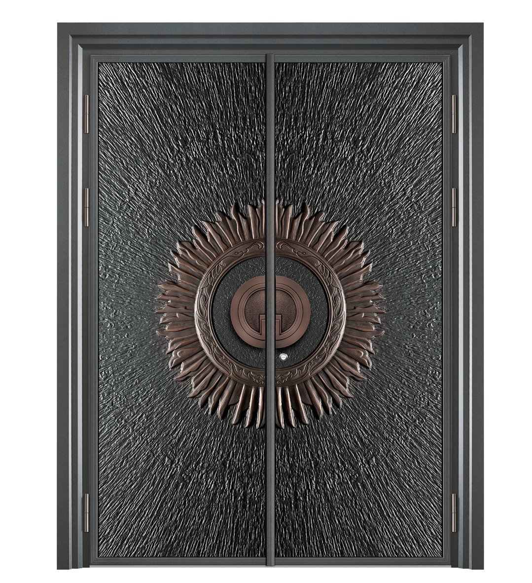 High-grade silver-grey windproof solid entrance door