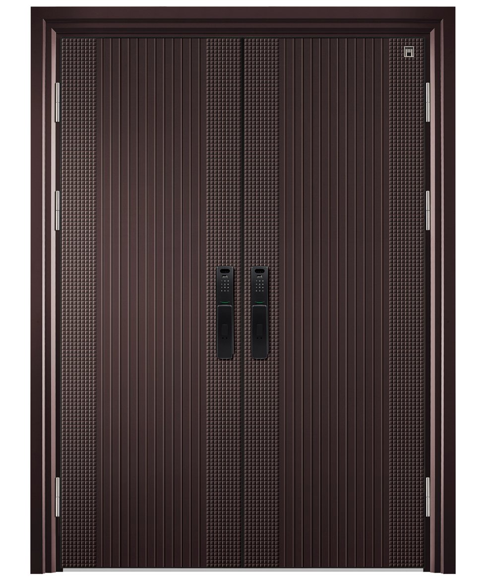 Aluminum alloy simple style dark brown security door